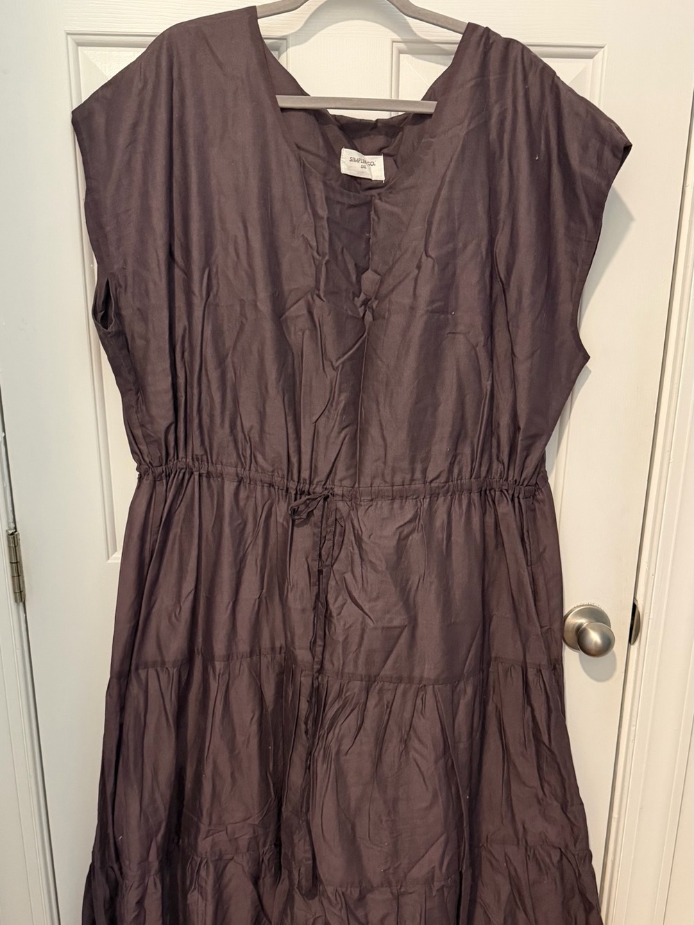 Plum Drop Waist Tiered Maxi